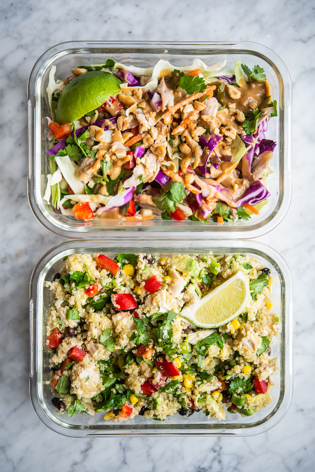 two meal prep lunches